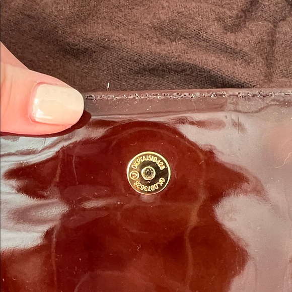 Michael Kors Glossy Brown clutch with Gold Accent - Picture 6 of 9